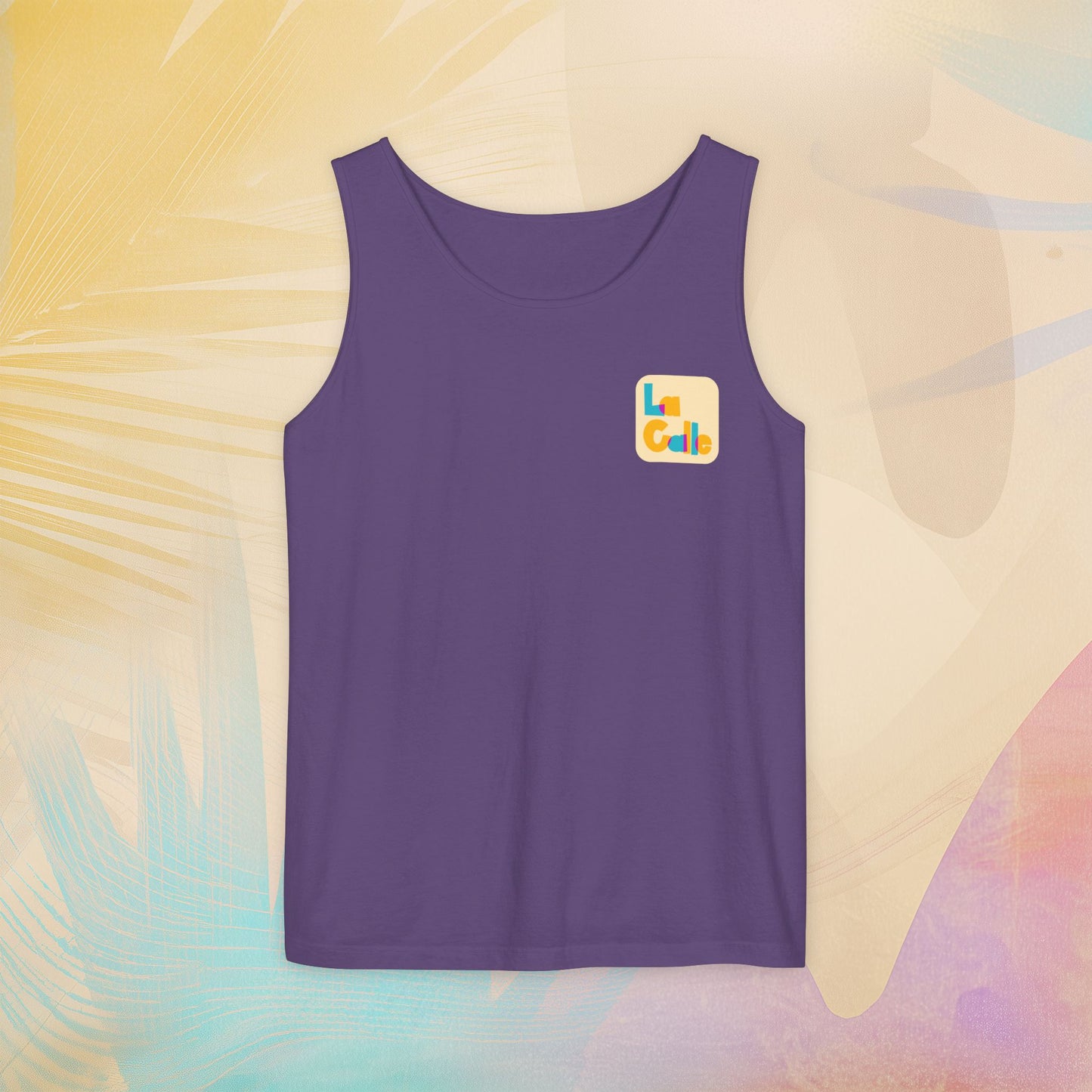 Ritmo. Amor. Familia. Unisex Garment-Dyed Tank Top