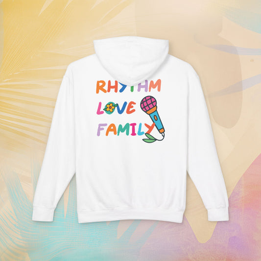 Rhythm. Love. Family. Unisex Garment-Dyed Hoodie