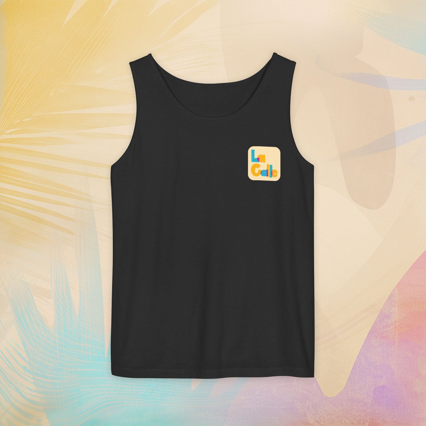 Ritmo. Amor. Familia. Unisex Garment-Dyed Tank Top