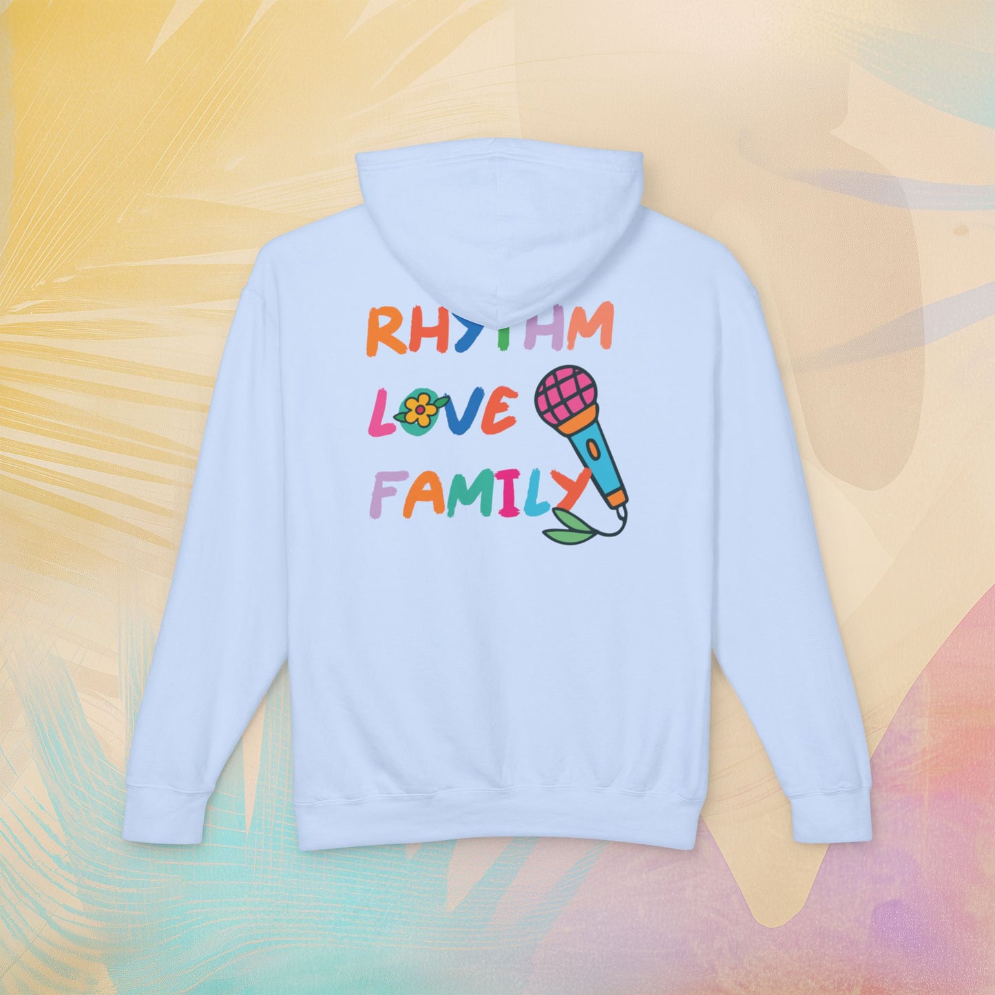Rhythm. Love. Family. Unisex Garment-Dyed Hoodie