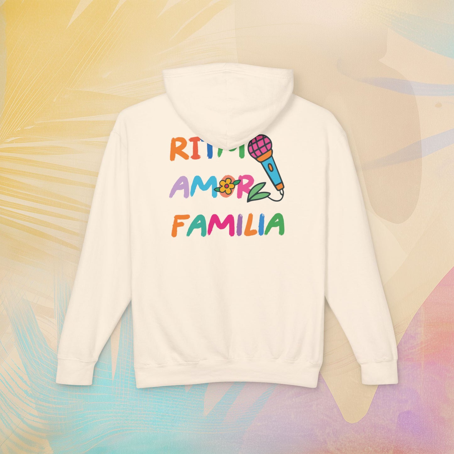 Ritmo. Amor. Familia. Unisex Garment-Dyed Hoodie