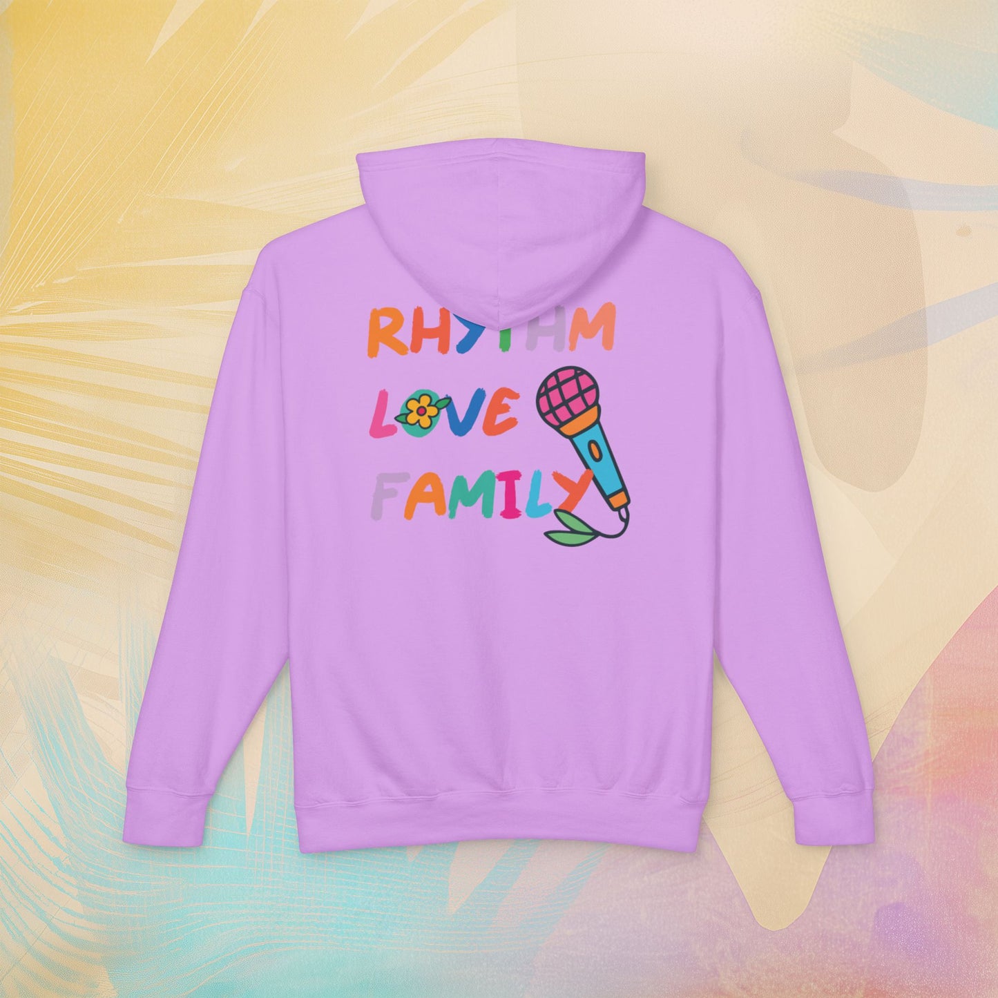 Rhythm. Love. Family. Unisex Garment-Dyed Hoodie
