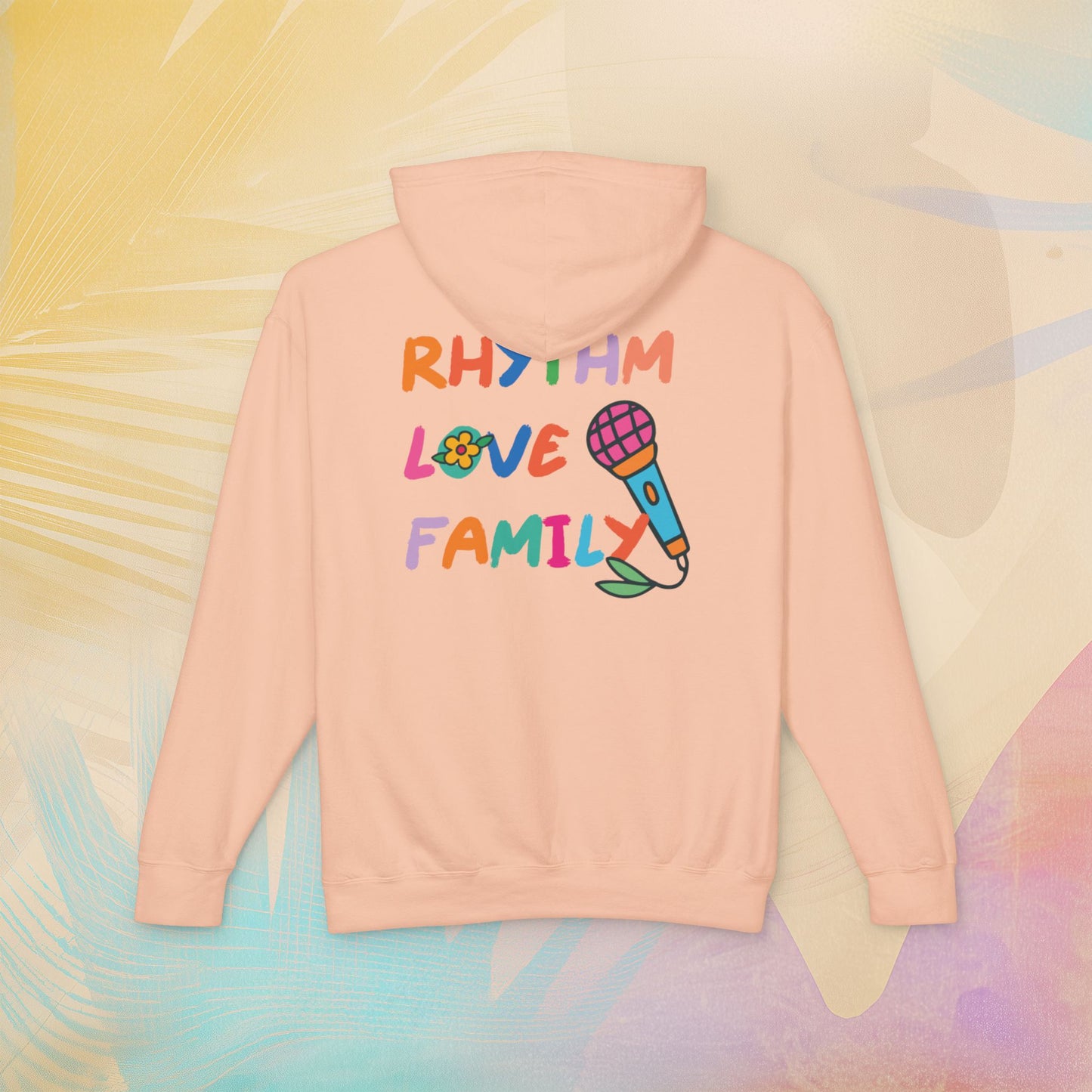 Rhythm. Love. Family. Unisex Garment-Dyed Hoodie