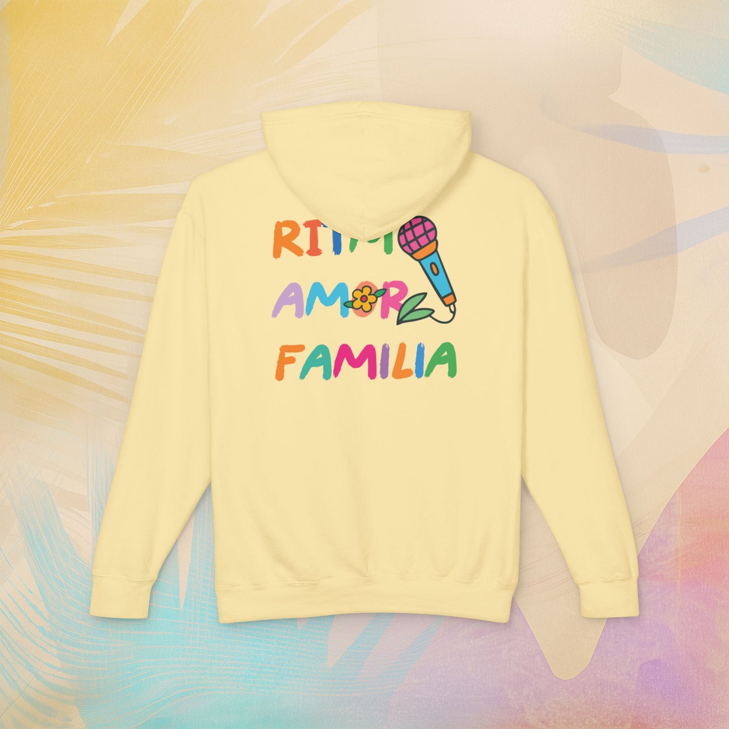 Ritmo. Amor. Familia. Unisex Garment-Dyed Hoodie