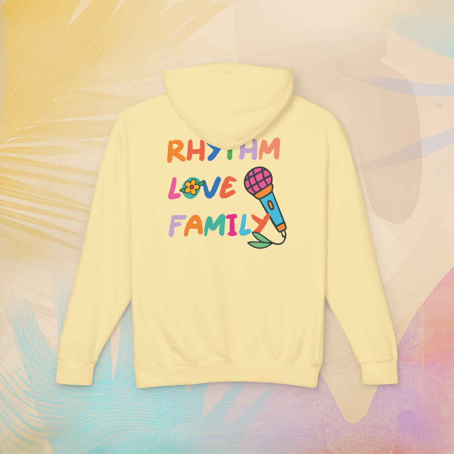 Rhythm. Love. Family. Unisex Garment-Dyed Hoodie