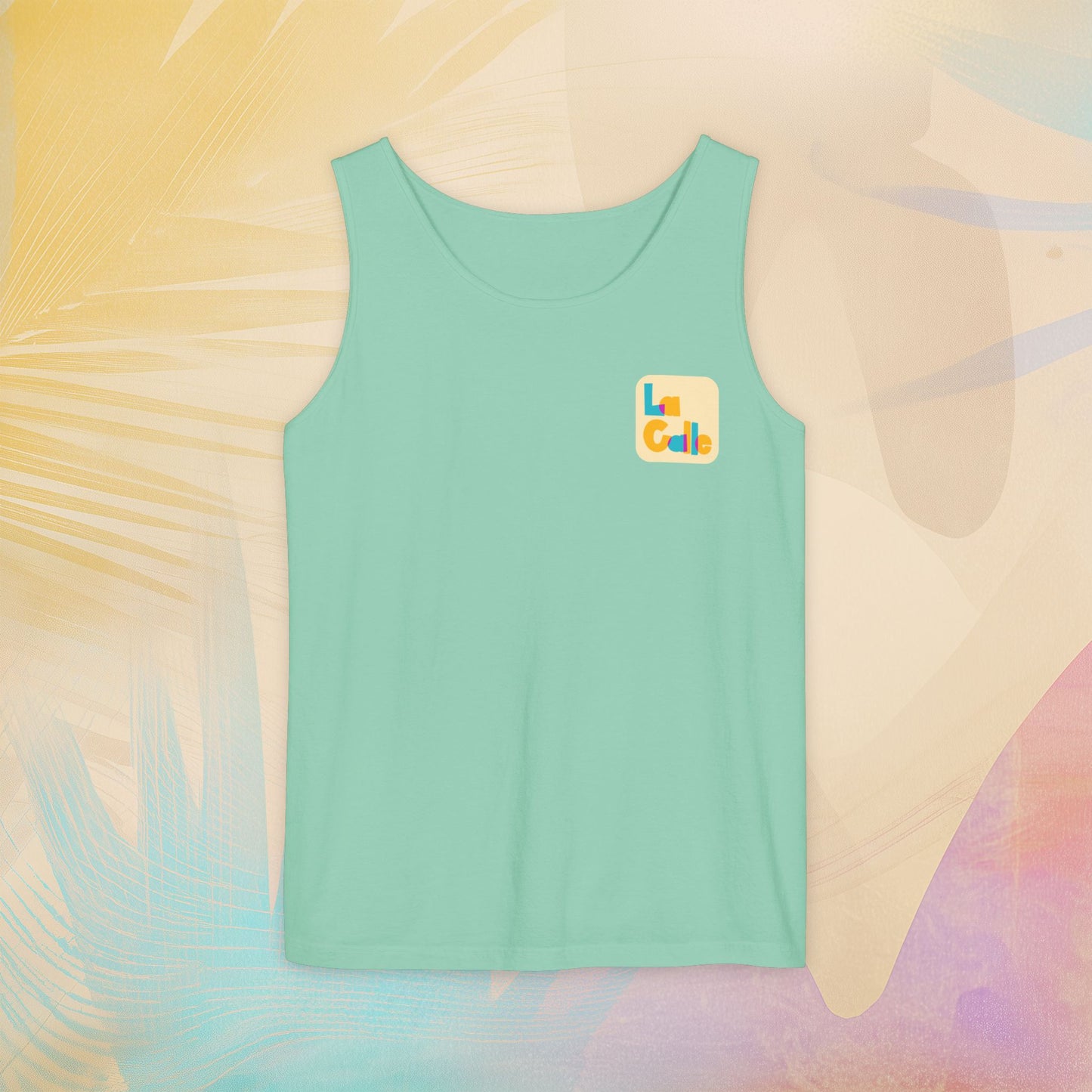 Ritmo. Amor. Familia. Unisex Garment-Dyed Tank Top