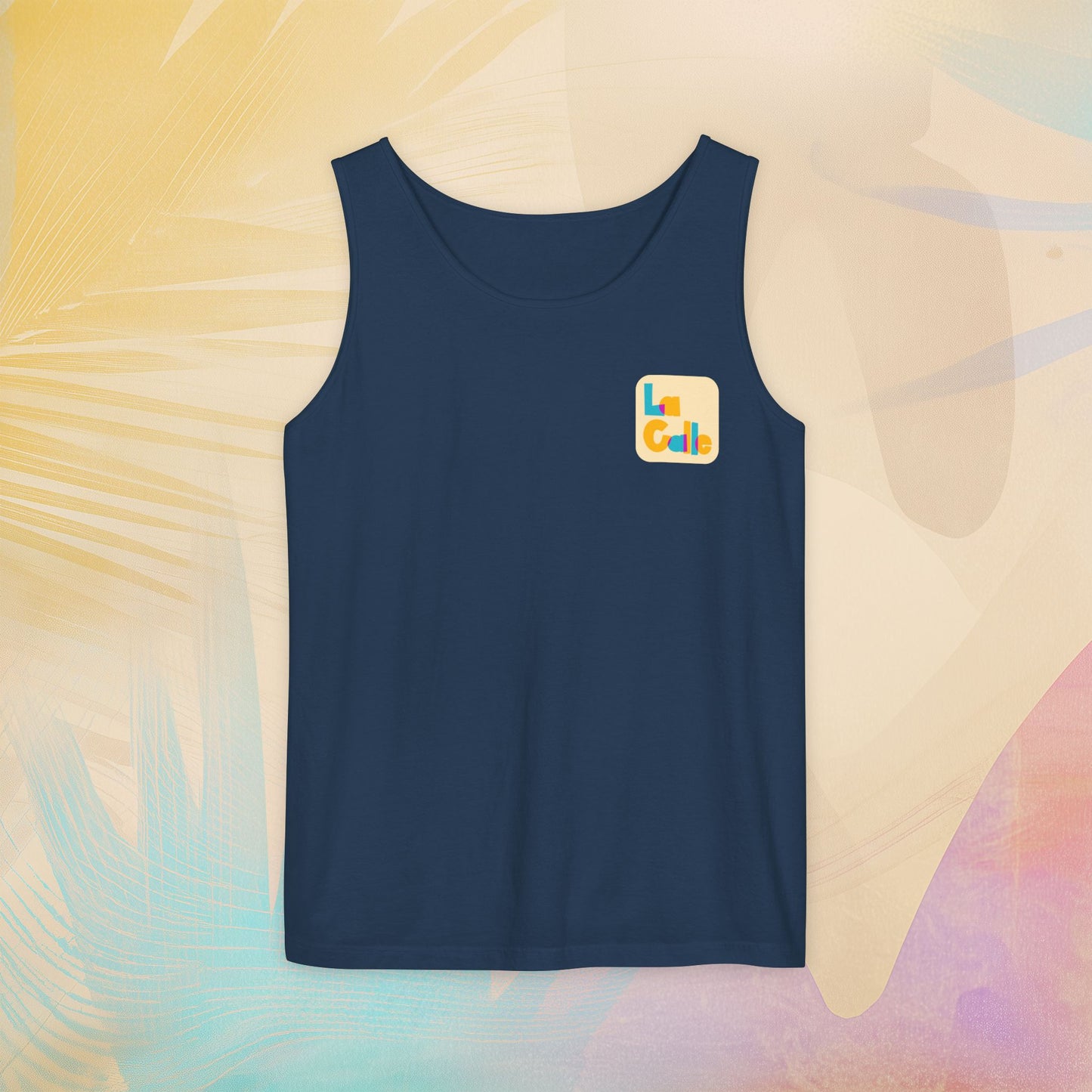 Ritmo. Amor. Familia. Unisex Garment-Dyed Tank Top