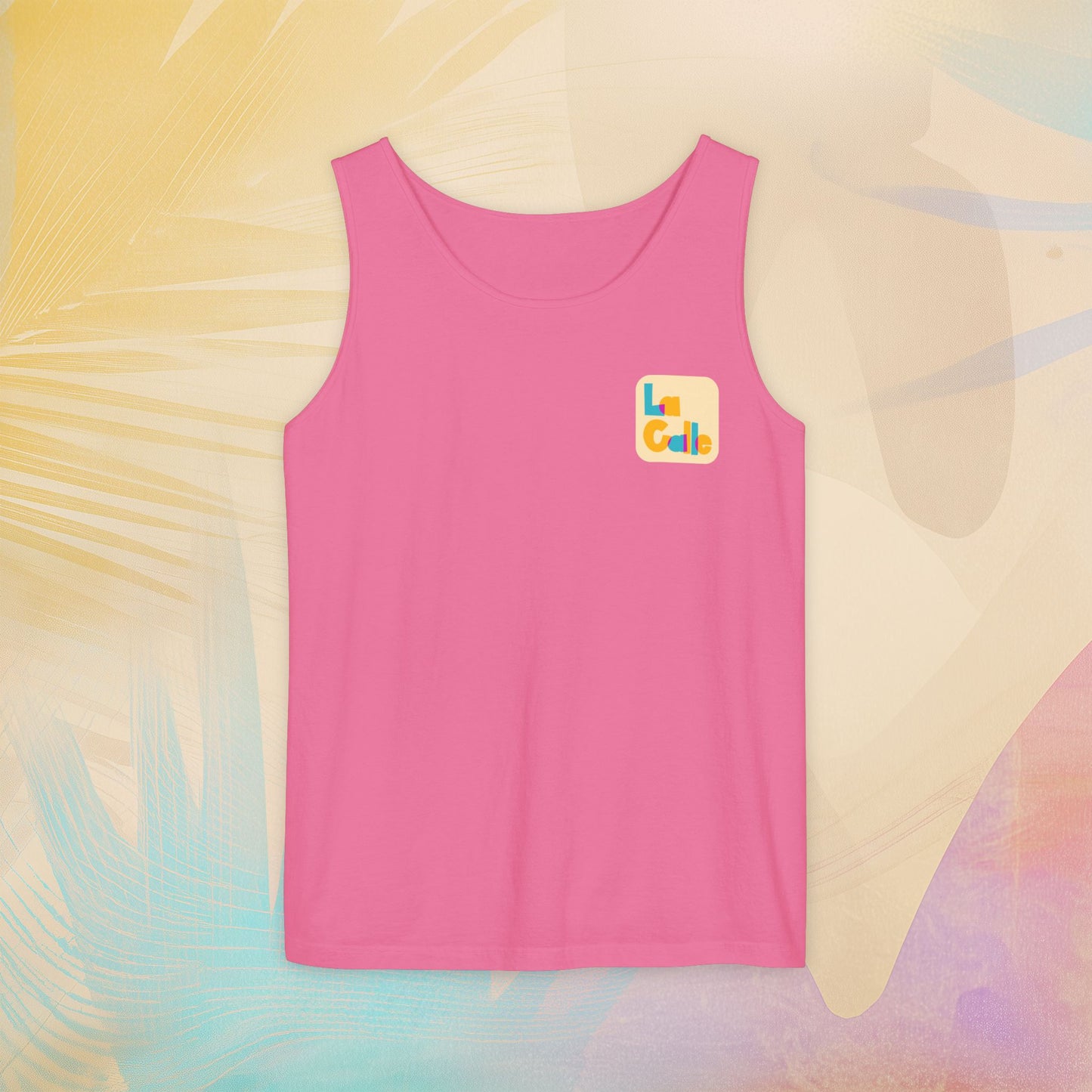Ritmo. Amor. Familia. Unisex Garment-Dyed Tank Top
