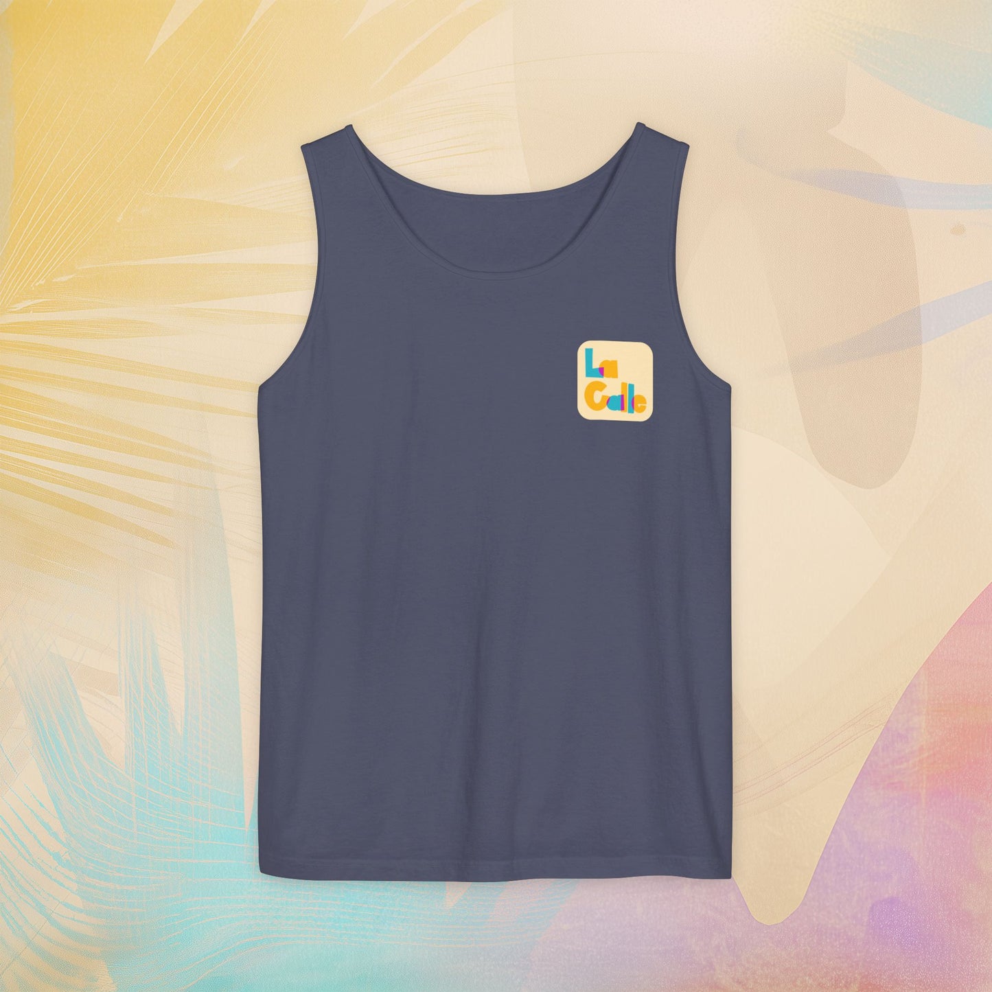 Ritmo. Amor. Familia. Unisex Garment-Dyed Tank Top