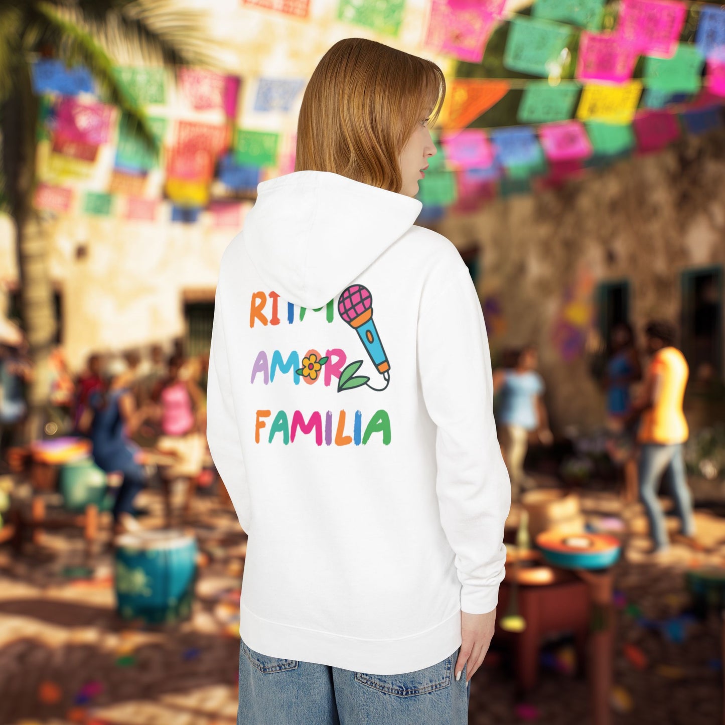 Ritmo. Amor. Familia. Unisex Garment-Dyed Hoodie