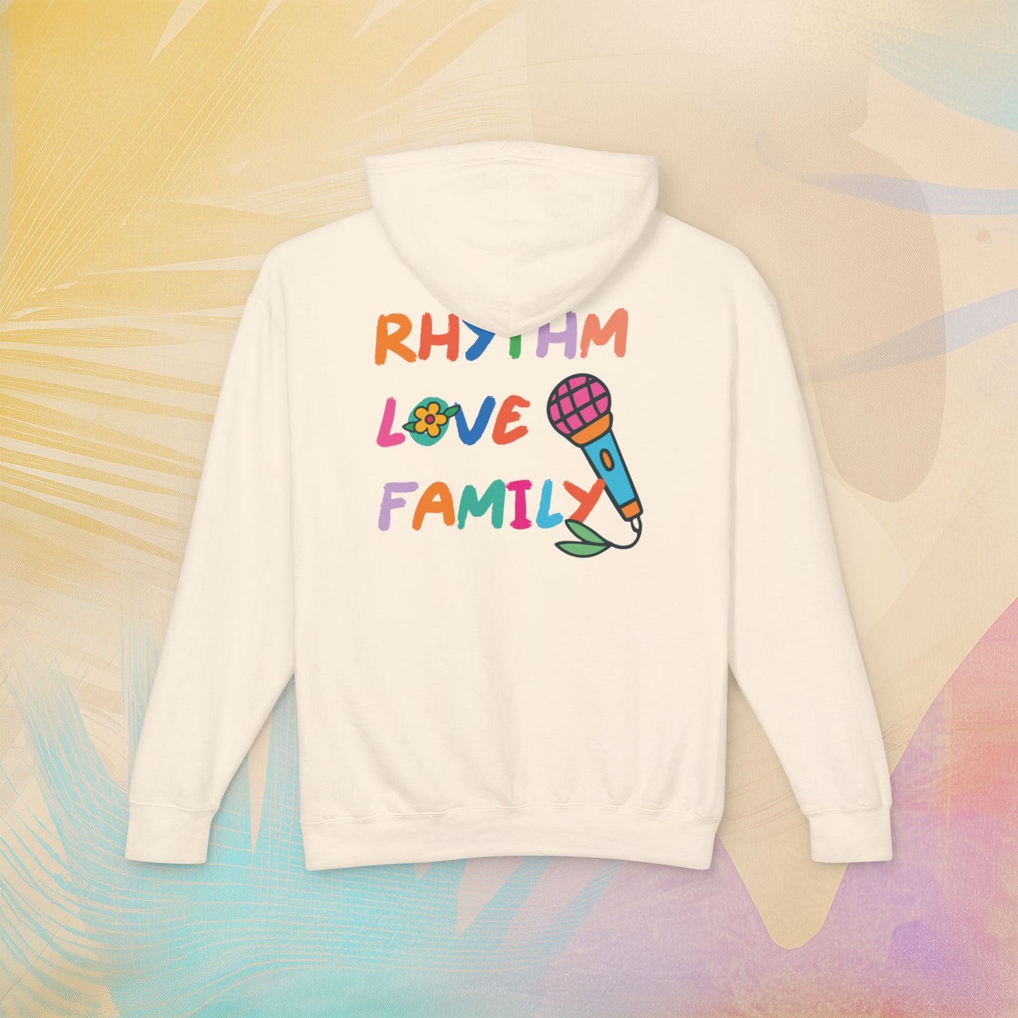 Rhythm. Love. Family. Unisex Garment-Dyed Hoodie
