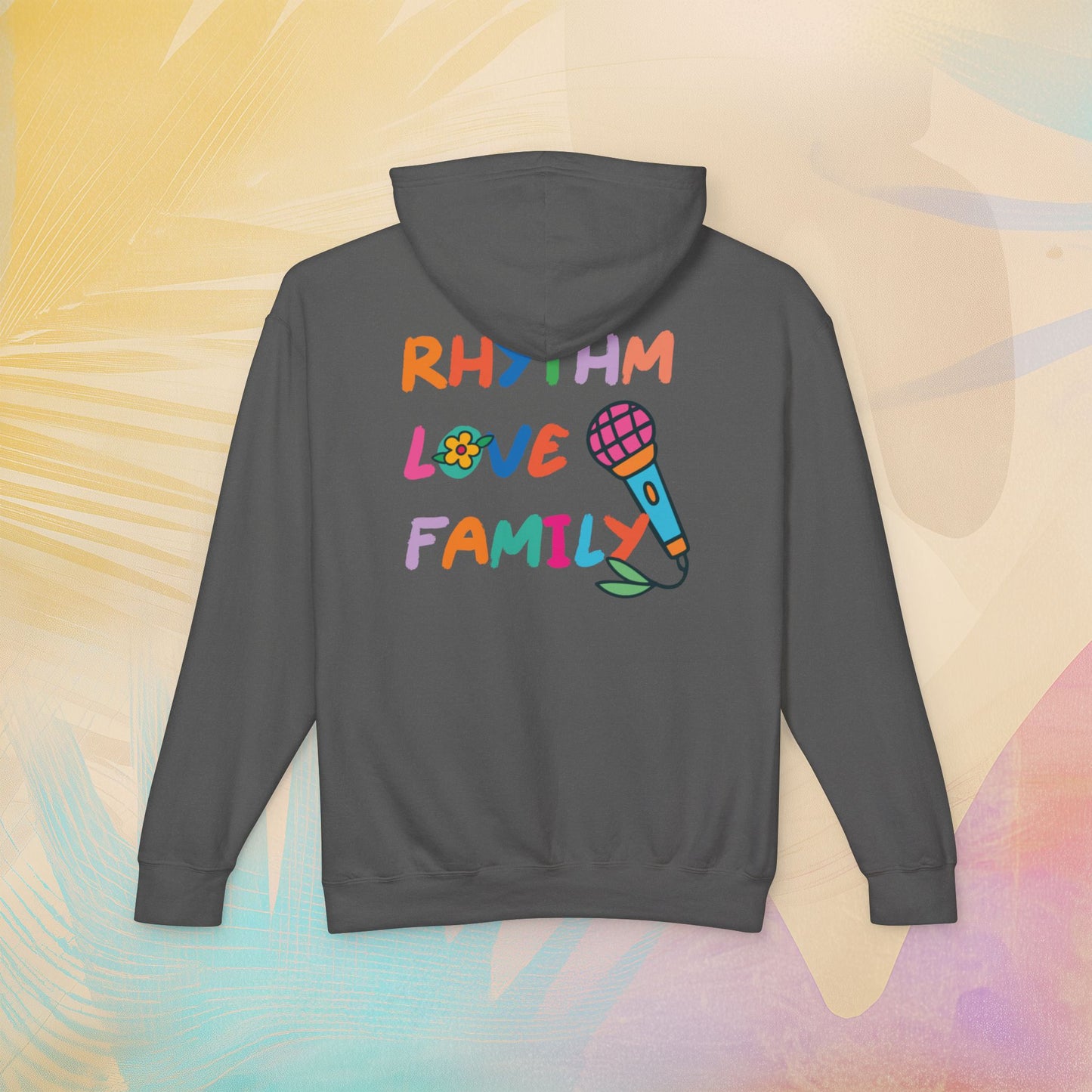 Rhythm. Love. Family. Unisex Garment-Dyed Hoodie