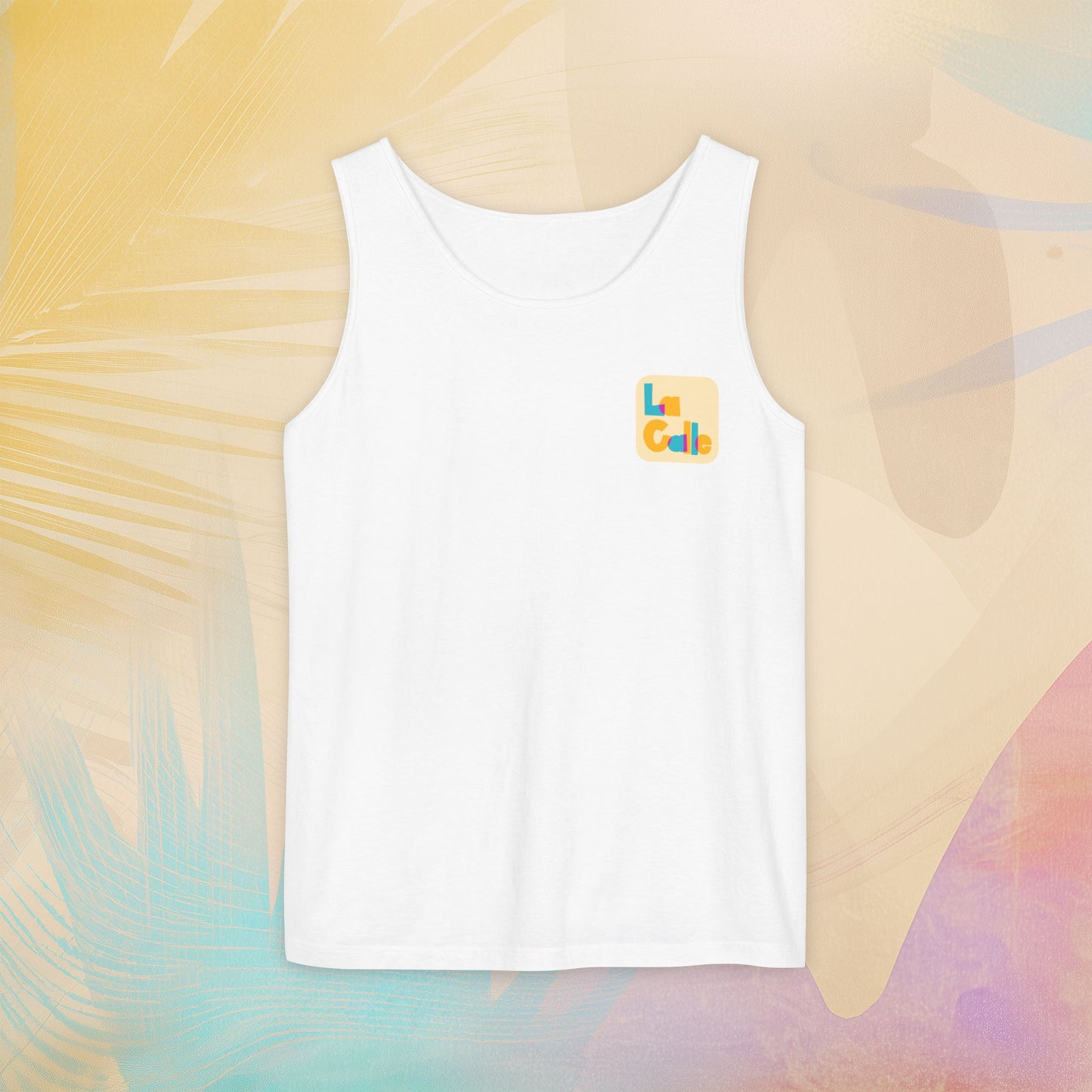 Ritmo. Amor. Familia. Unisex Garment-Dyed Tank Top