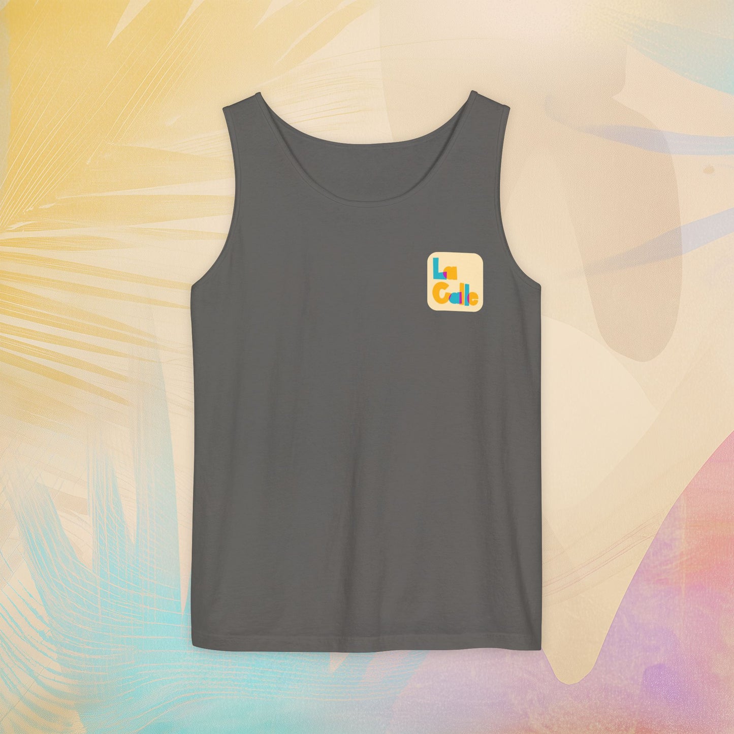 Ritmo. Amor. Familia. Unisex Garment-Dyed Tank Top